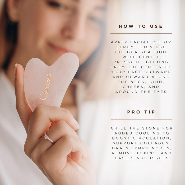 Osmosis Rose Quartz Facial Roller & Gua Sha Set