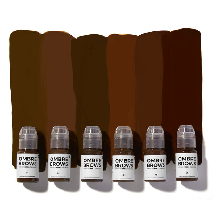 Perma Blend LUXE x Osinkowska Ombre Brows Collection Set | 6 Shades | Permanent Makeup Pigment | PMU Eyebrow Pigment - SD Cosmetics Care