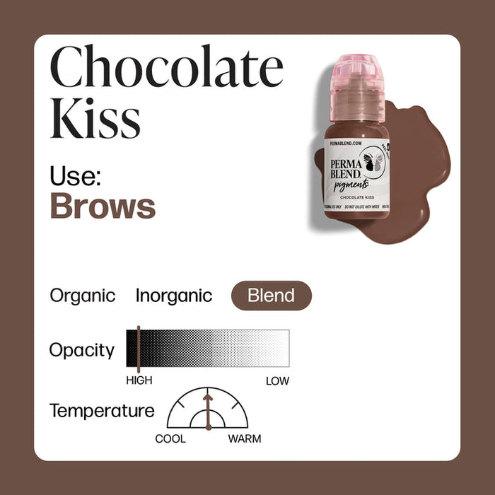 Permablend Chocolate Kiss 15ml Pigment - High Opacity Medium Brown for Custom Brow Color - SD Cosmetics Care