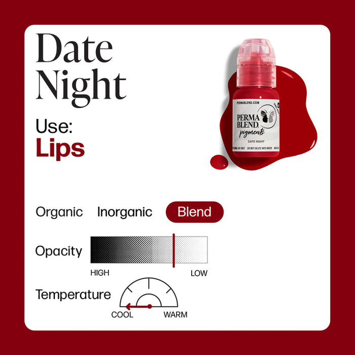 Permablend Date Night Lip Color - Highly Pigmented Deep Red, Medium Opacity, Vegan & Cruelty-Free - SD Cosmetics Care