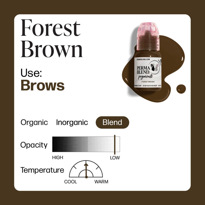 Permablend Forest Brown 15ml Eyebrow Permanent Makeup Pigment - SD Cosmetics Care