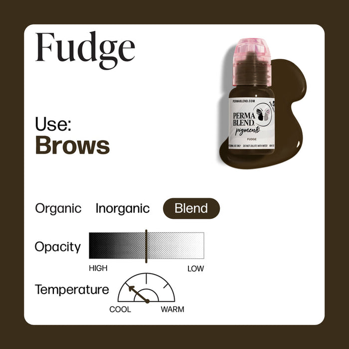 Permablend Fudge - Handcrafted Dark Brown Brow Pigment with Neutral Warm Undertone - SD Cosmetics Care