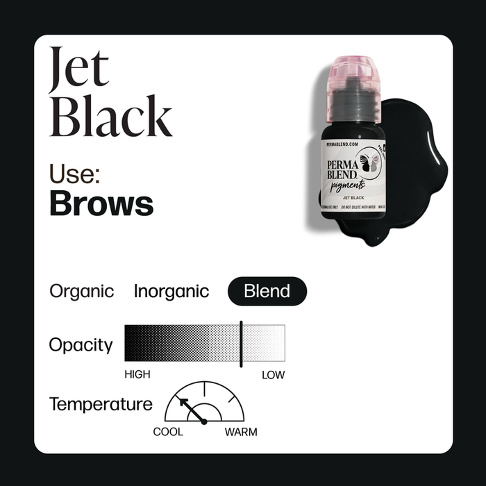 Permablend Jet Black 15ml for Permanent Makeup | PMU Eyebrow Pigment - SD Cosmetics Care