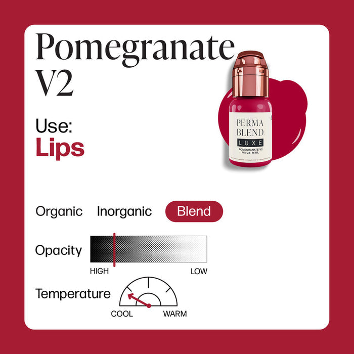 Permablend Luxe Pomegranate 15ml | Permanent Makeup Pigment | PMU Lip Pigment - SD Cosmetics Care