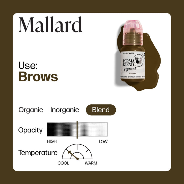 Permablend Mallard - Dark Brown Brow Pigment with Medium Opacity for Authentic Color - SD Cosmetics Care