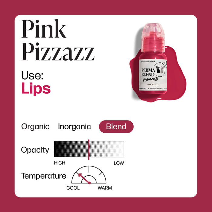 Permablend Pink Pizzazz 15ml | Permanent Makeup Pigment | PMU Lip Pigment - SD Cosmetics Care