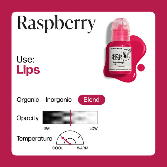 Permablend Raspberry Lip Pigment - Medium Opacity, Red-Pink Undertone, Vegan & Cruelty-Free - SD Cosmetics Care
