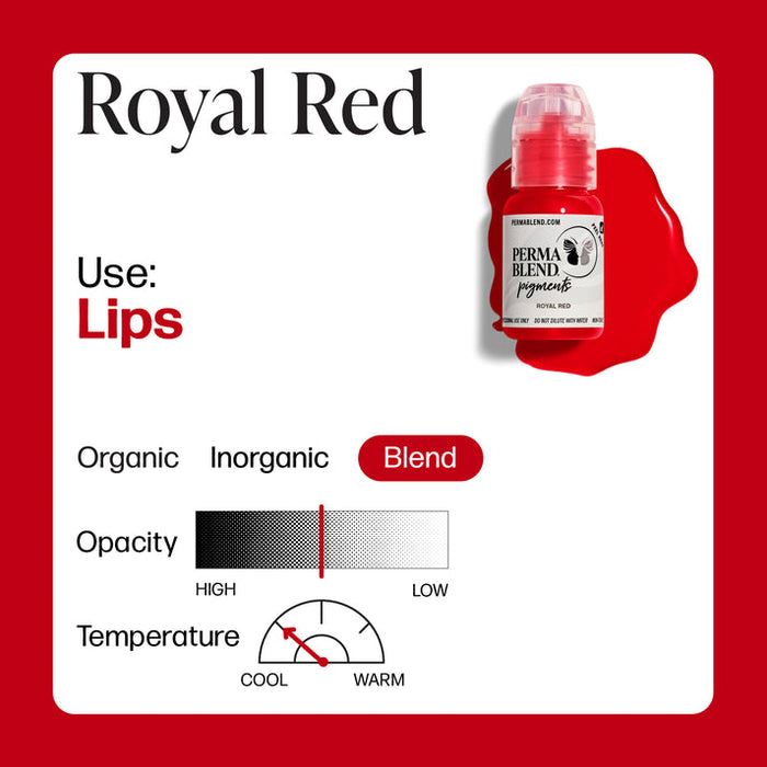 Permablend Royal Red Lip Pigment - Medium Opacity, Hand-Crafted, Custom Shades for All Skin Tones - SD Cosmetics Care