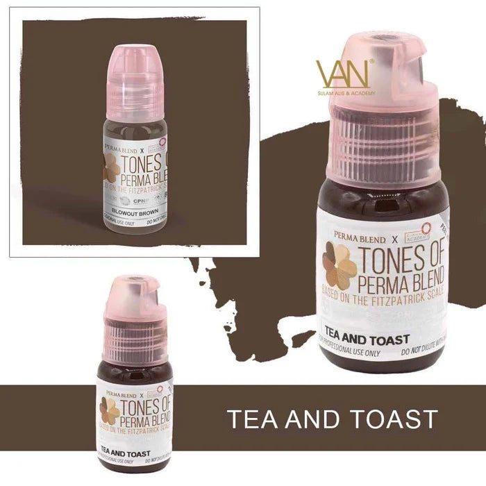 Permablend Tea and Toast | Fitz 3-4 Pigment 15ml | Permanent Makeup Pigment | PMU Eyebrow Pigment - SD Cosmetics Care