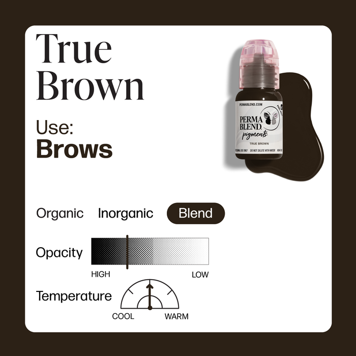 Permablend True Brown Permanent Makeup Pigment, Artist-Grade Brow & Eyeliner Ink - SD Cosmetics Care