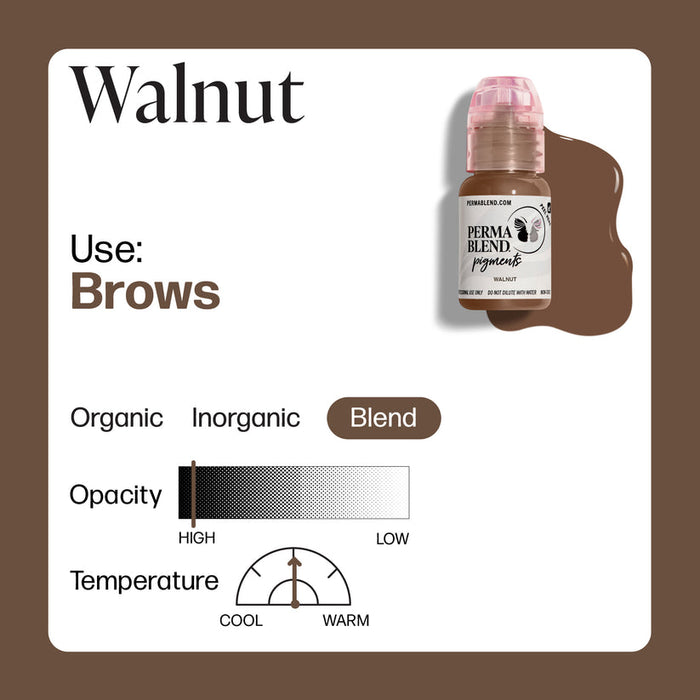 Permablend Walnut 15ml | Permanent Makeup Pigment | PMU Eyebrow Pigment - SD Cosmetics Care