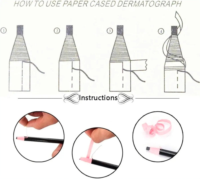 Permanent Makeup Red Ultra Pencil – Dual-Function Microblading Eyebrow & Lip Mapping Cosmetic Pencil for Precise PMU Application (1 Pencil) - SD Cosmetics Care