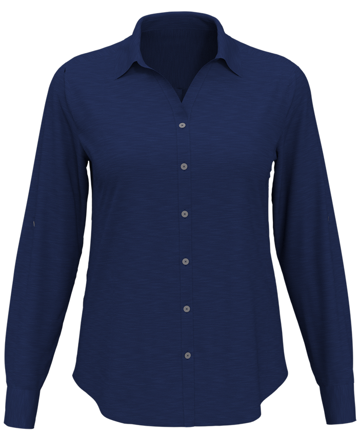 Perry Ellis Women's Heathered Woven Shirt