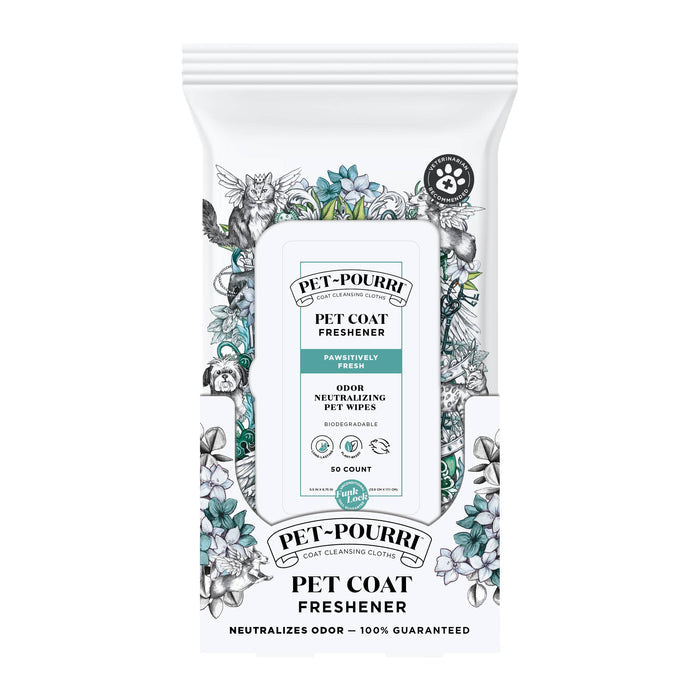 Pet~Pourri - Pet Coat Wipes - 50ct - Pawsitively Fresh Scent