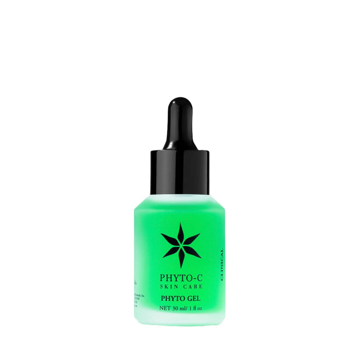 Phyto-C Phyto Gel brightening skin care serum in green dropper bottle