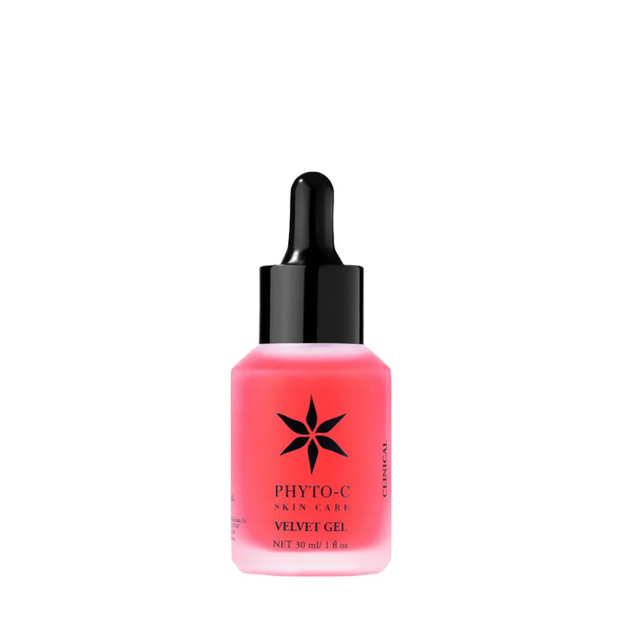 Phyto-C Velvet Gel 30ml pink wrinkle-correcting skincare bottle with dropper