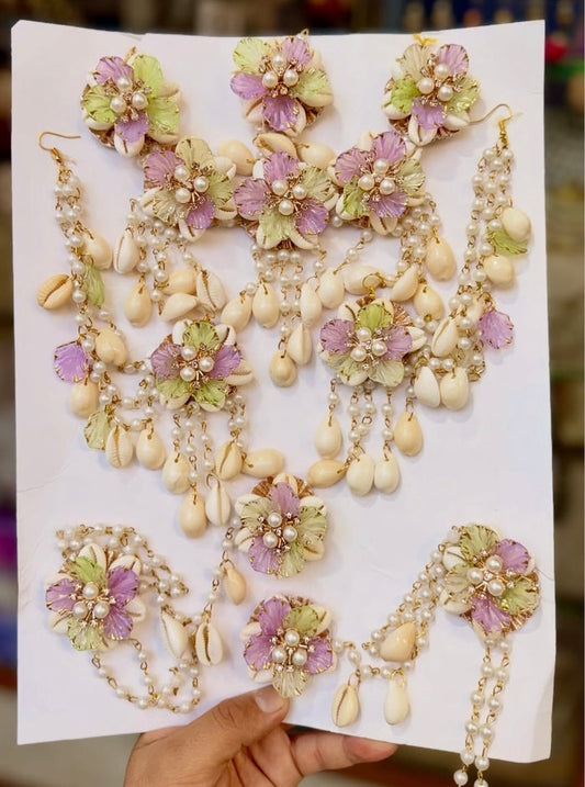 Pista And Levender Shells Jewellery K123