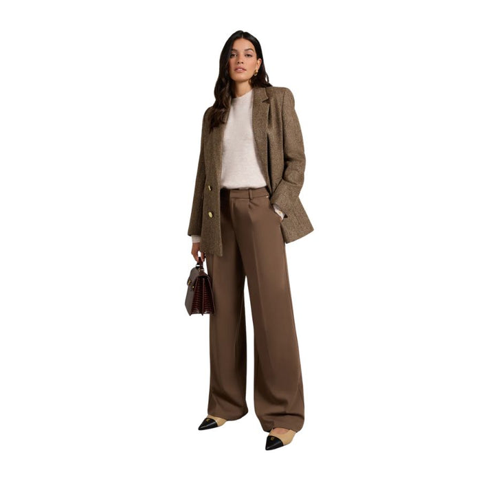 Pleated Womens Wide Leg Trouser