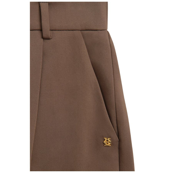 Pleated Womens Wide Leg Trouser