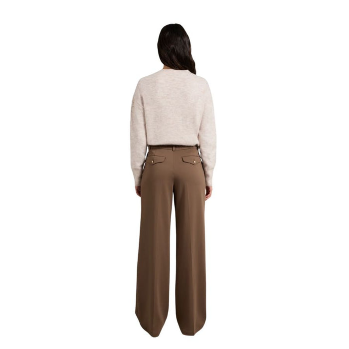 Pleated Womens Wide Leg Trouser