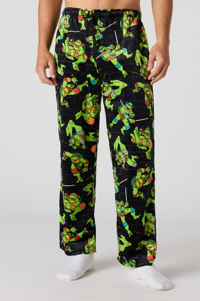 Plush Cartoon Print Pajama Pant