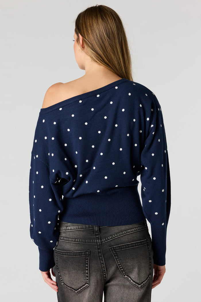 Polka Dot Dolman Sweater