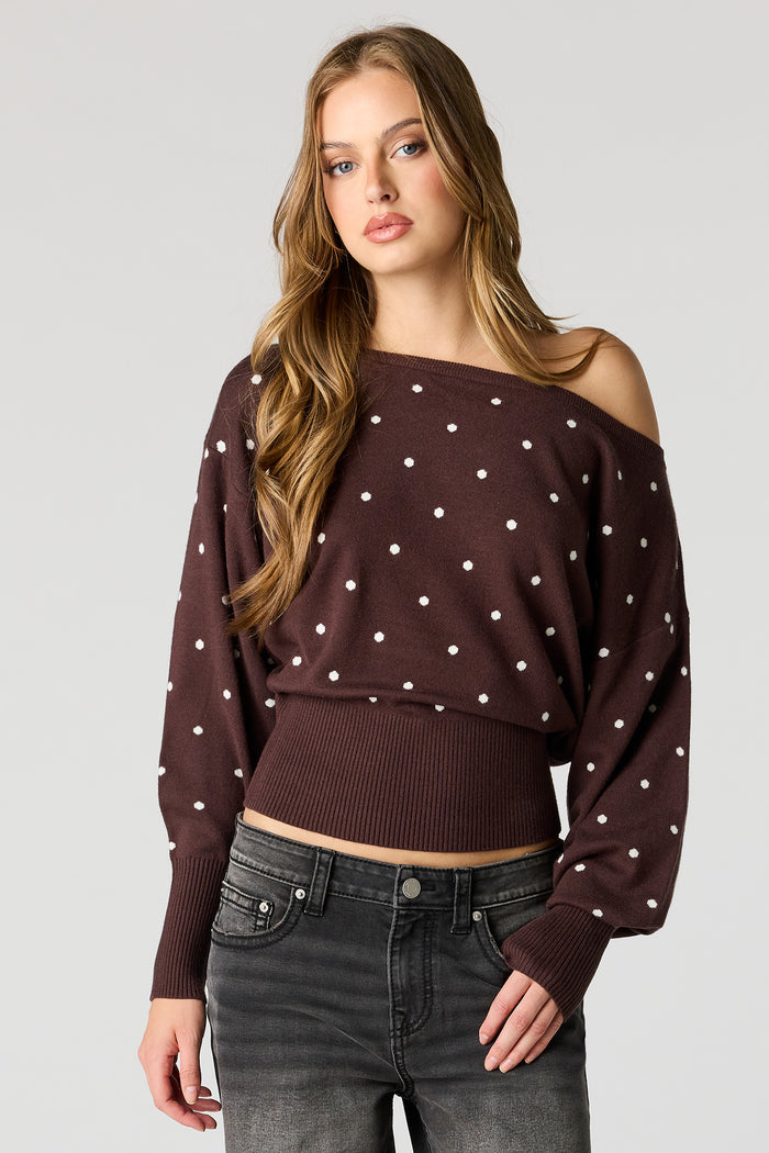 Polka Dot Dolman Sweater