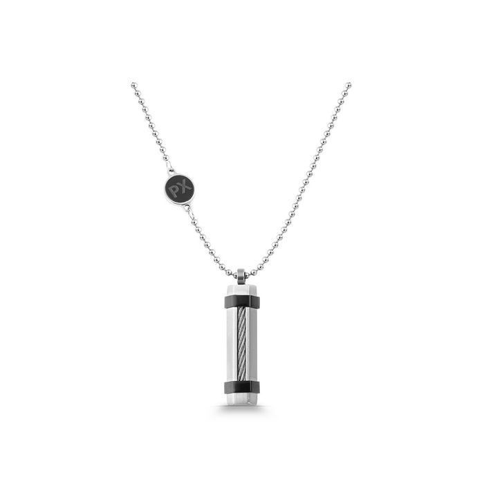 Polo Exchange Black Stainless Steel Pendant Necklace - ST52-ANR-YSP18