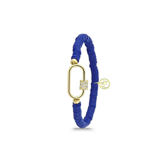 Polo Exchange Blue Drops Gold Tone Bracelet