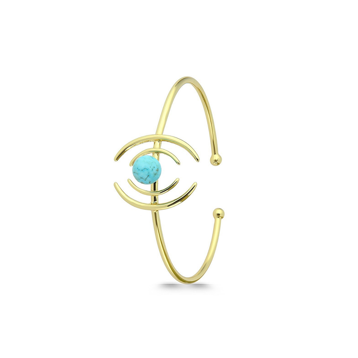 Polo Exchange Semi Precious Stone Gold Plated Bangle Bracelet