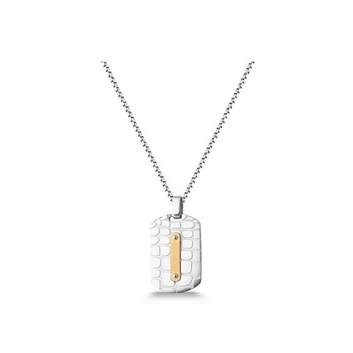 Polo Exchange Steel & Rose Gold Plating Pendant Stainless Necklace
