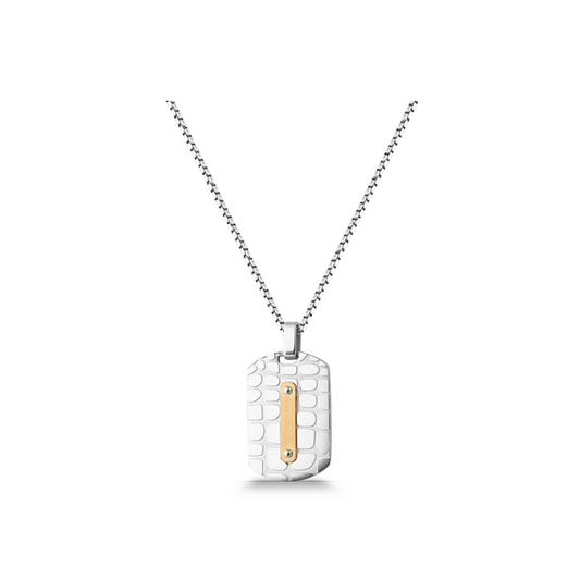 Polo Exchange Steel & Rose Gold Plating Pendant Stainless Necklace
