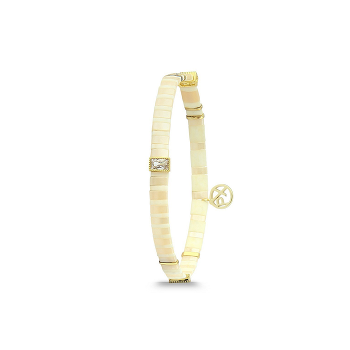 Polo Exchange Tila Beads Stretch Stud Bracelet