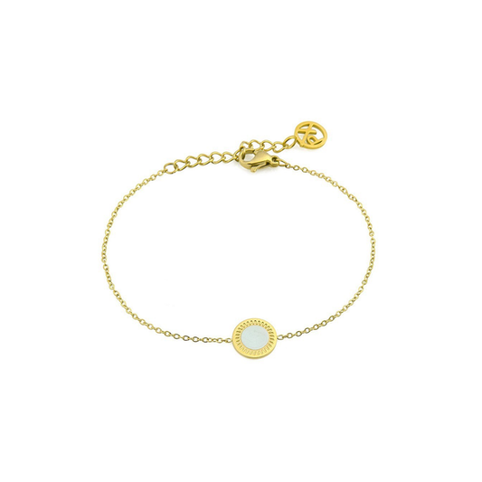 Polo Exchange White Pendant Gold Plated Bracelet