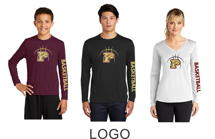 Pondo Basketball Long Sleeve Wicking Tee- Youth, Ladies, Adult Sizes