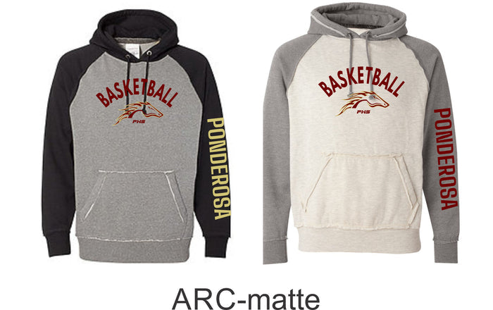 Pondo Basketball Vintage Heathered Hoodie- 4 Designs- Matte or Glitter