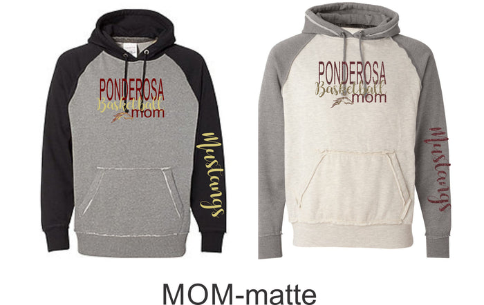 Pondo Basketball Vintage Heathered Hoodie- 4 Designs- Matte or Glitter