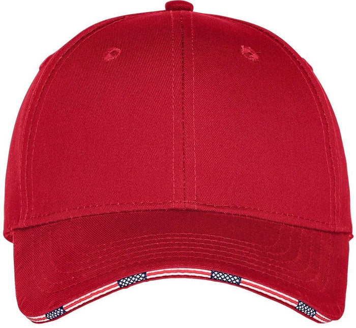 Port Authority Americana Flag Sandwich Cap-Regular-Port Authority-Deep Red-OSFA-Thread Logic