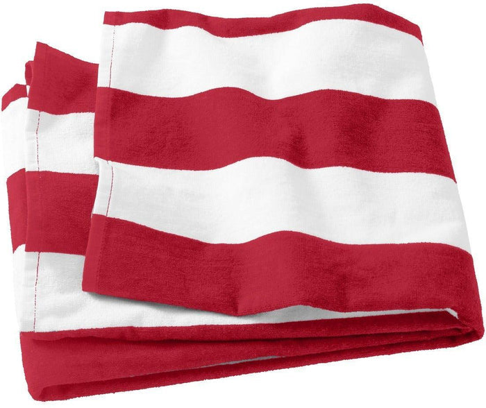 no-logo Port Authority Cabana Stripe Beach Towel-Regular-Port Authority-Red-1 Size-Thread Logic