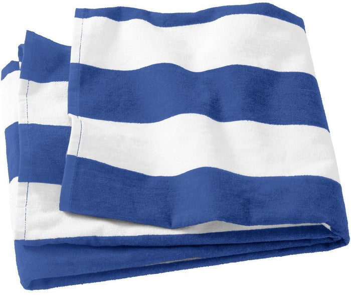no-logo Port Authority Cabana Stripe Beach Towel-Regular-Port Authority-Royal-1 Size-Thread Logic