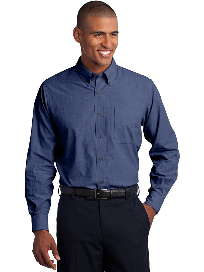 no-logo Port Authority Crosshatch Easy Care Shirt-Regular-Port Authority-Thread Logic