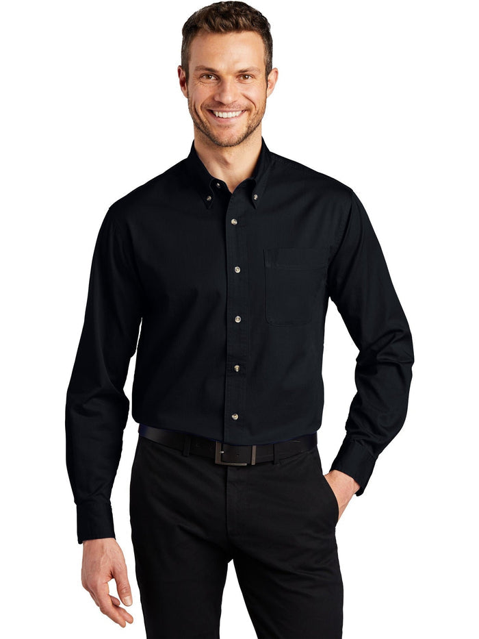 no-logo Port Authority Tall Long Sleeve Twill Shirt-Regular-Port Authority-Thread Logic