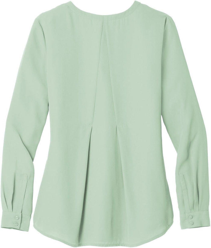 no-logo Port Authority Ladies Long Sleeve Button-Front Blouse-Regular-Port Authority-Thread Logic