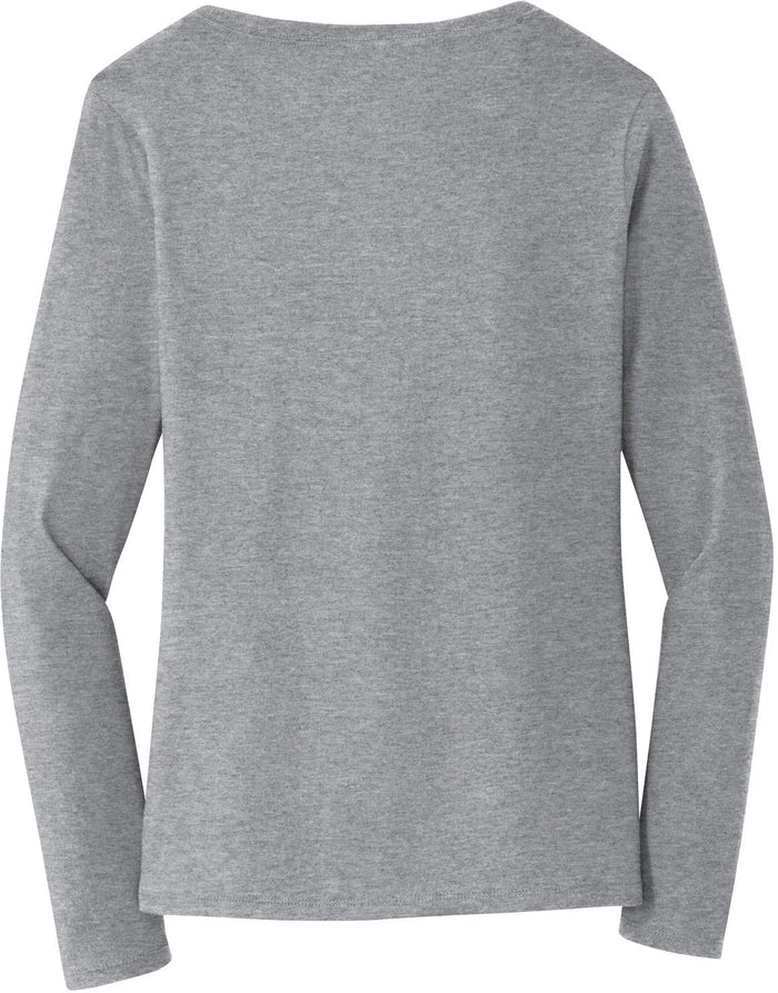 no-logo Port & Company Ladies Long Sleeve Fan Favorite V-Neck Tee-Regular-Port & Company-Thread Logic