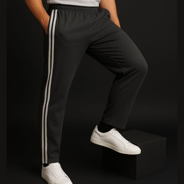 Premium Dark Grey Full Striped Track Pants/Lower from XXL to 12XL