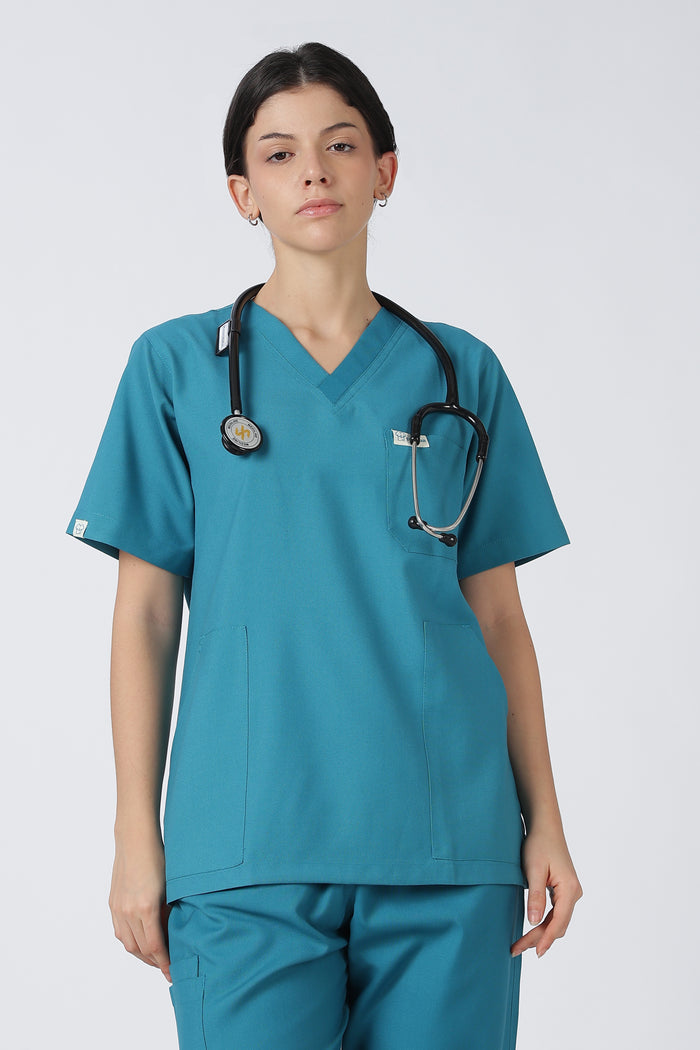Prime – Women's V-Neck Scrub - 7 Pocket - Aqua