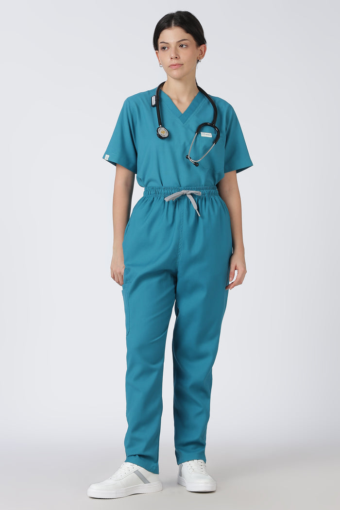 Prime – Women's V-Neck Scrub - 7 Pocket - Aqua