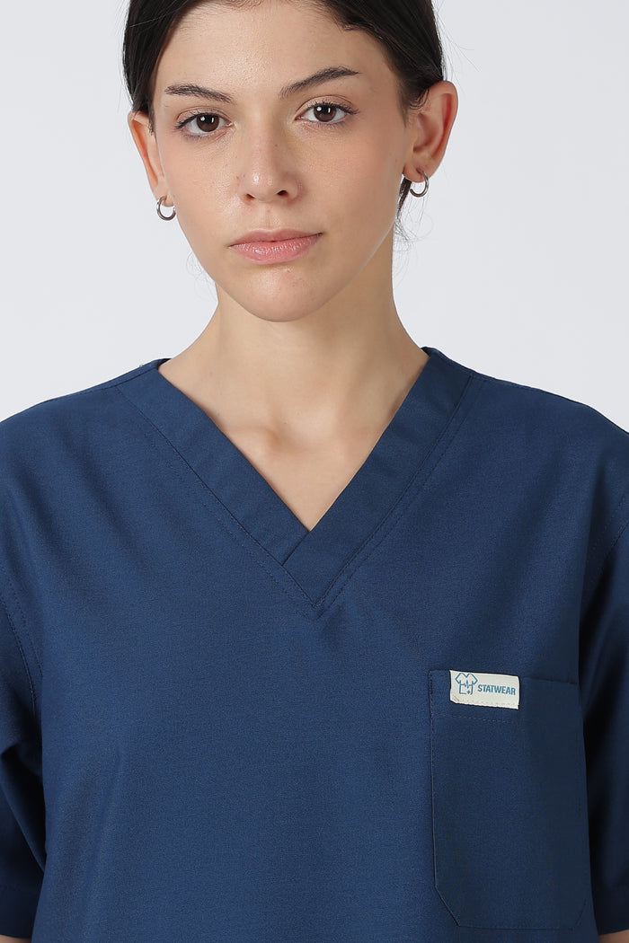 Prime – Women's V-Neck Scrub - 7 Pocket - Dark Blue