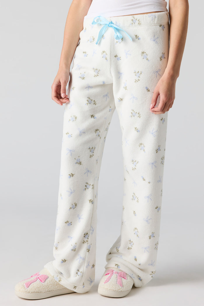 Printed Plush Pajama Pant
