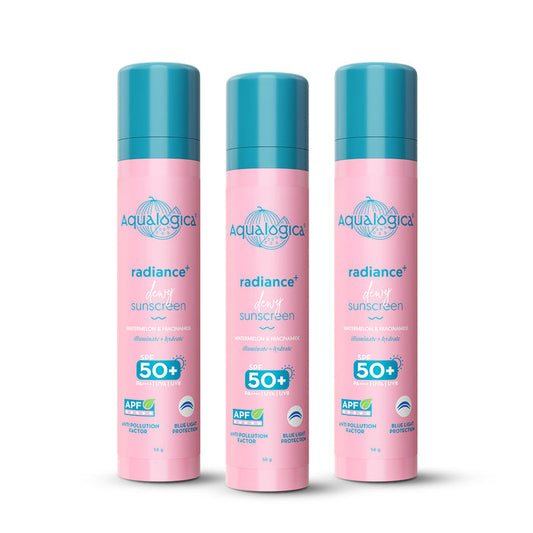 Radiance+ Dewy Sunscreen In-Vivo Tested with Watermelon & Niacinamide with SPF 50 & PA++++ - 50g(Pack of 3)